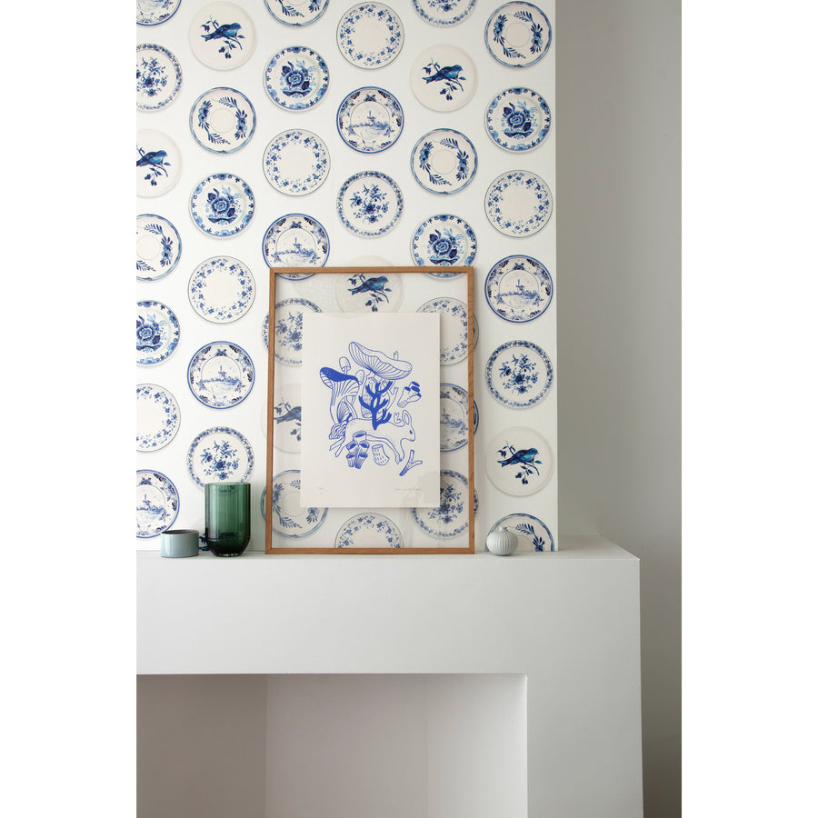 studio ditte / Porcelain wallpaper blue【2パネル1セット】