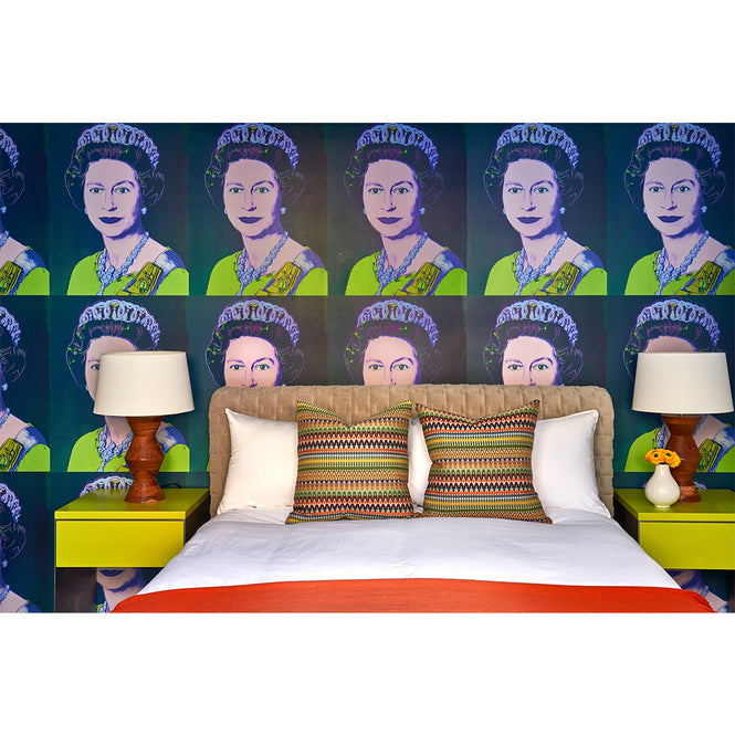 輸入壁紙 Andy Warhol / Queen Elizabeth / Teal