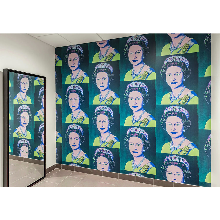 輸入壁紙 Andy Warhol / Queen Elizabeth / Teal