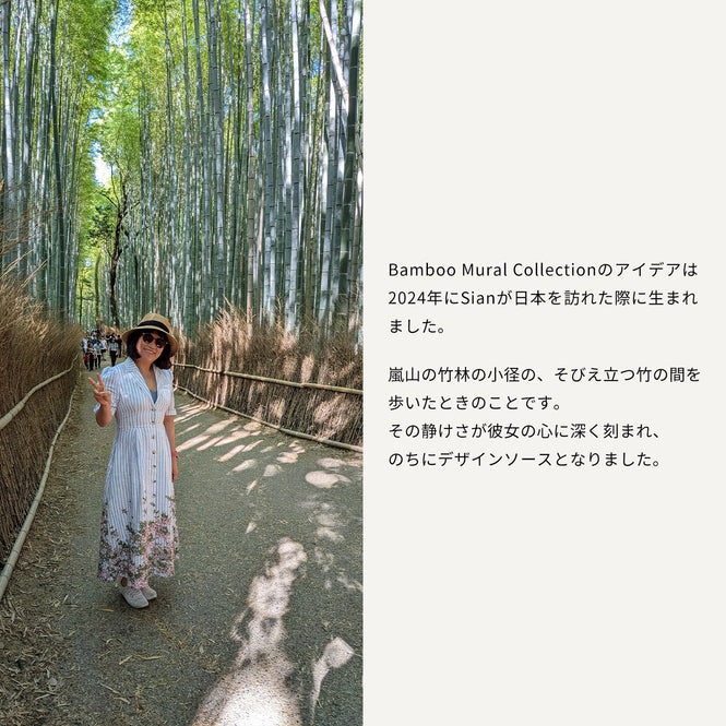 輸入壁紙 Sian Zeng / Bamboo Mural Wallpaper / Beige 【3パネル1セット】