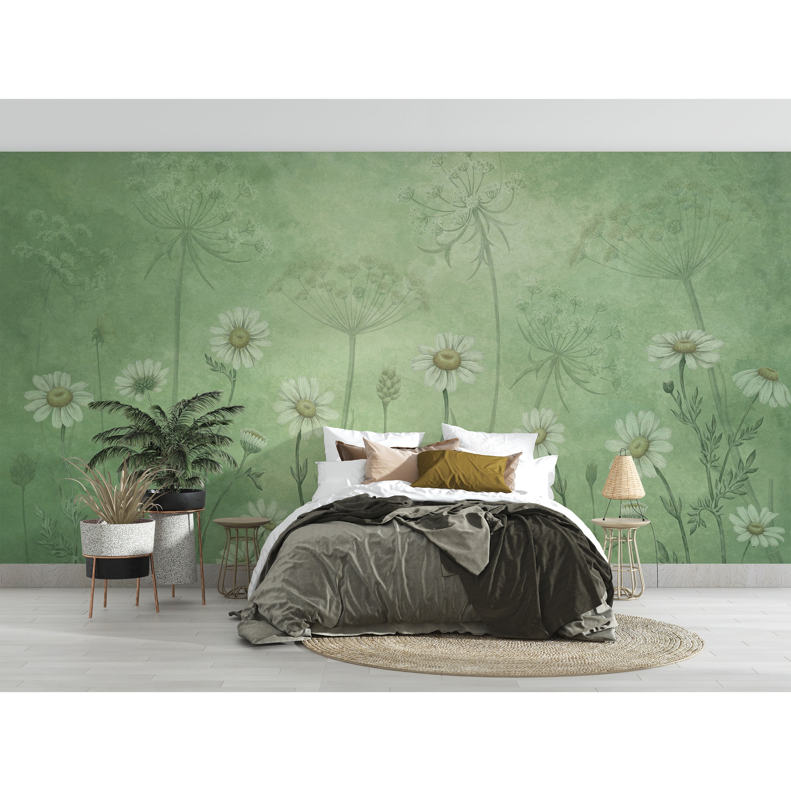 Sir Edward / Dazzling Daisies Green W13364 | 輸入壁紙専門店