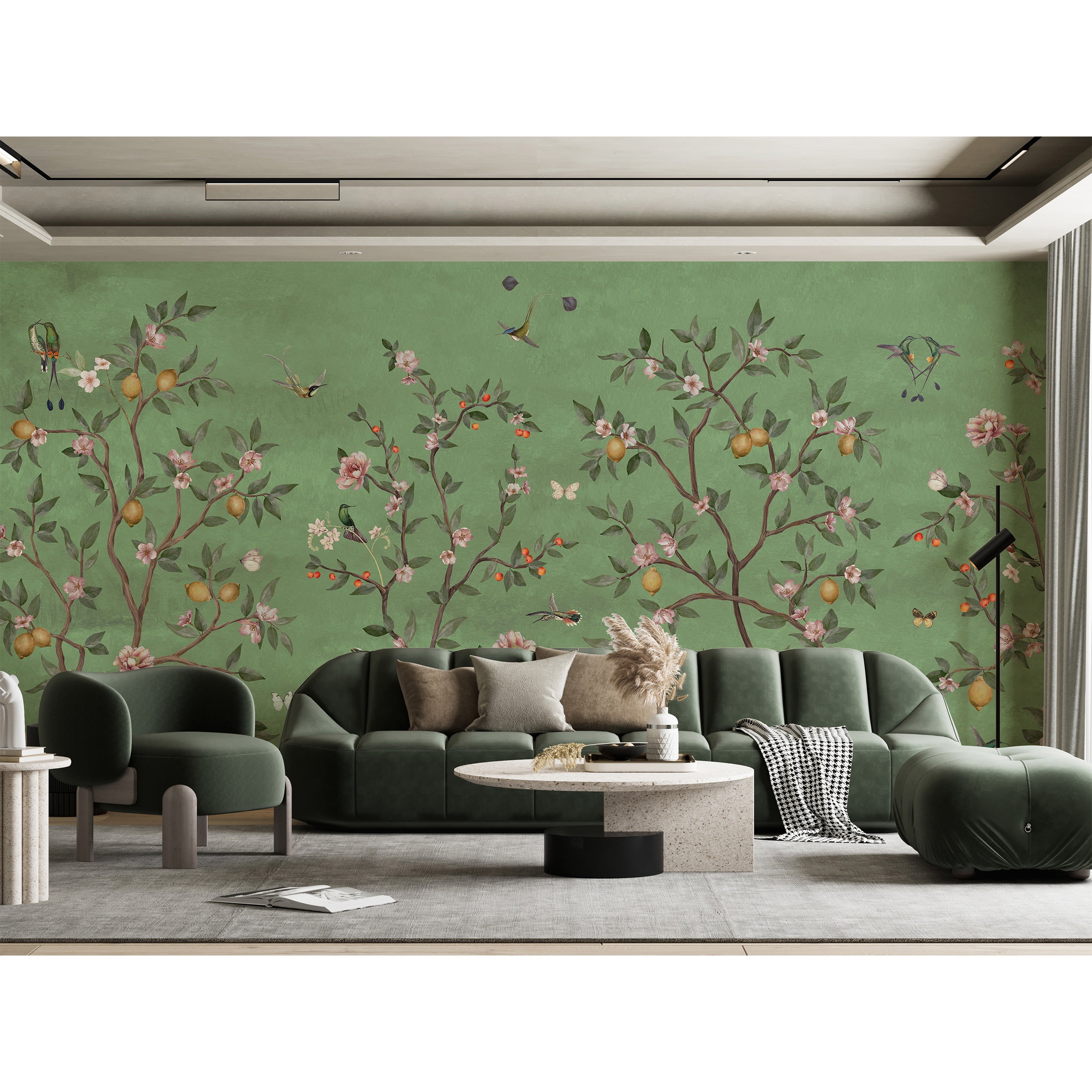 Sir Edward / Lemon Tree Chinoiserie Green W13371 | 輸入壁紙