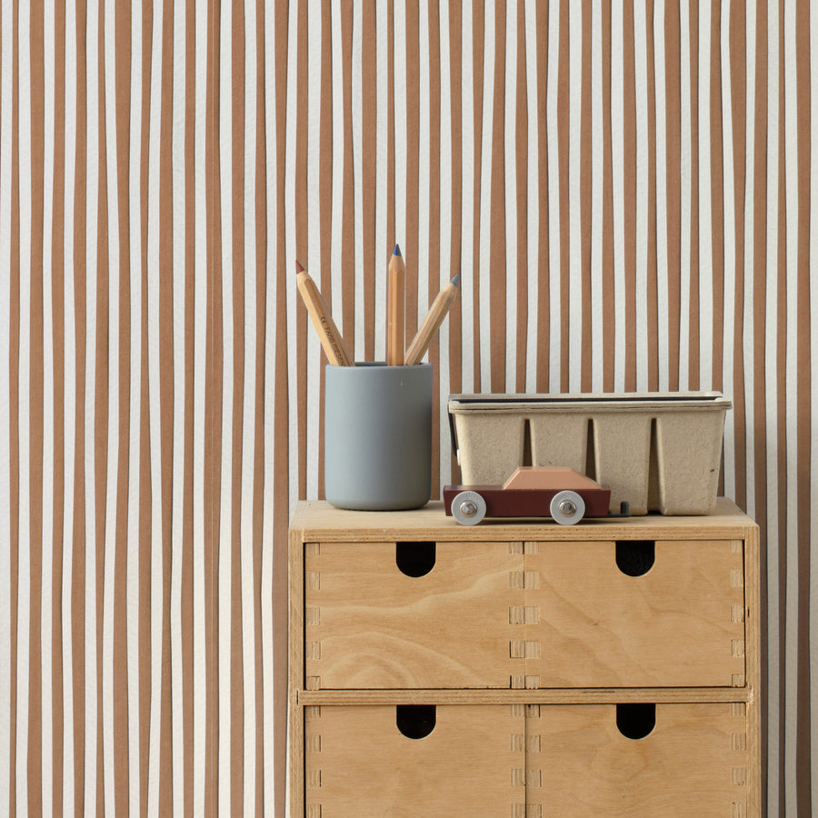 studio ditte / Stripes wallpaper caramel【2パネル1セット】