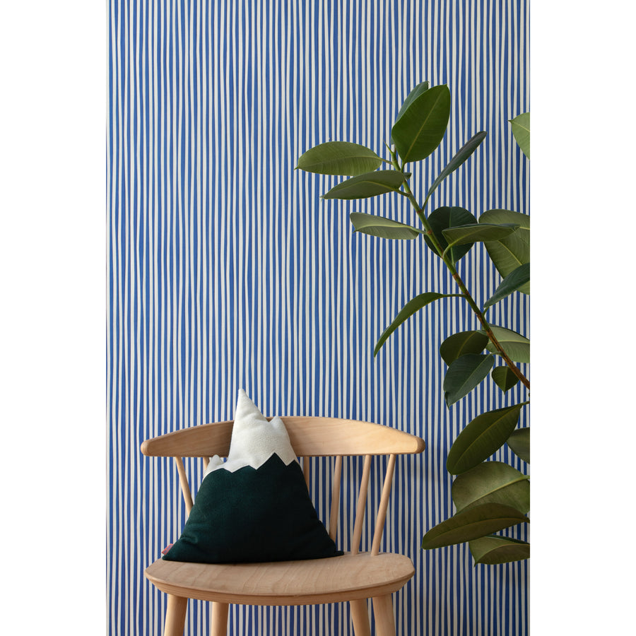 studio ditte / Stripes wallpaper cobalt blue【2パネル1セット】