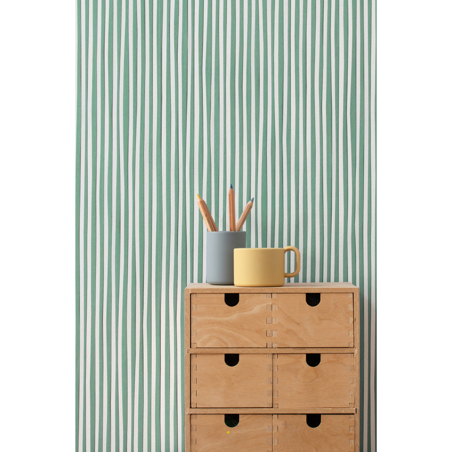 studio ditte / Stripes wallpaper jade【2パネル1セット】