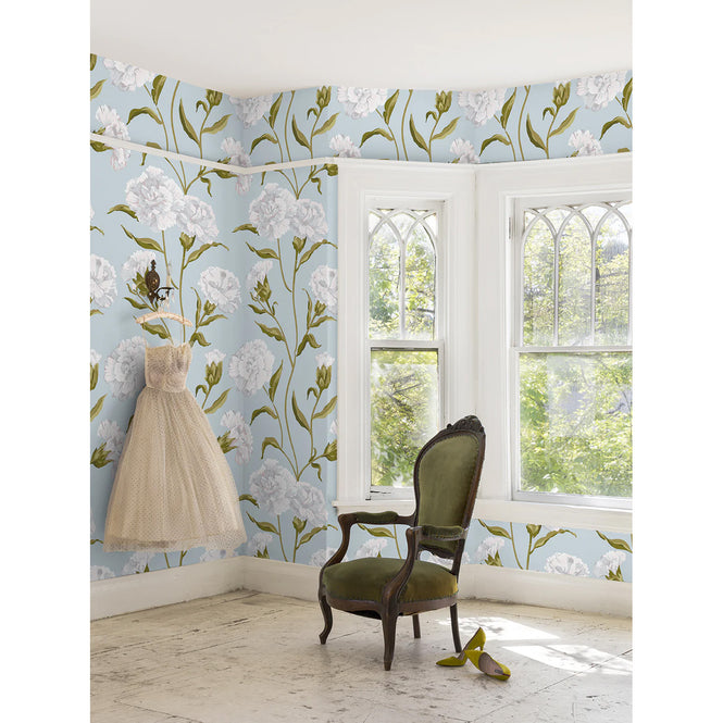 wallshoppe / Sarah Jessica Parker × wallshoppe / Townhouse Morning Dew on Misty Blue