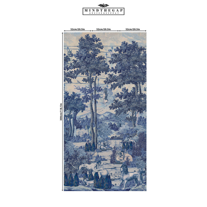 【予約受付】輸入壁紙 MINDTHEGAP / TRANSYLVANIAN RHAPSODY / TOILE DU CARPATHIANS Indigo WP20925