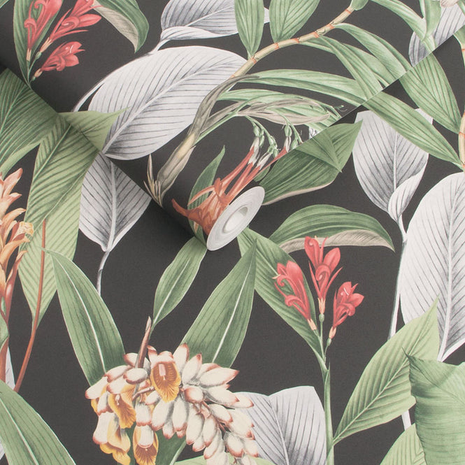 【切売m単位】Graham & Brown / Botanical Black 103798