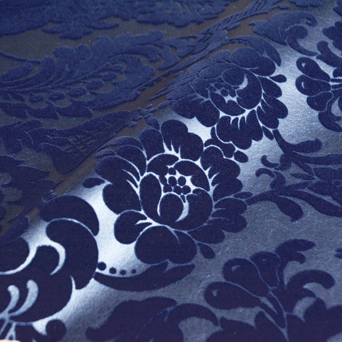 【1mサンプル】Graham & Brown / Gothic Damask Flock / Cobalt 104563
