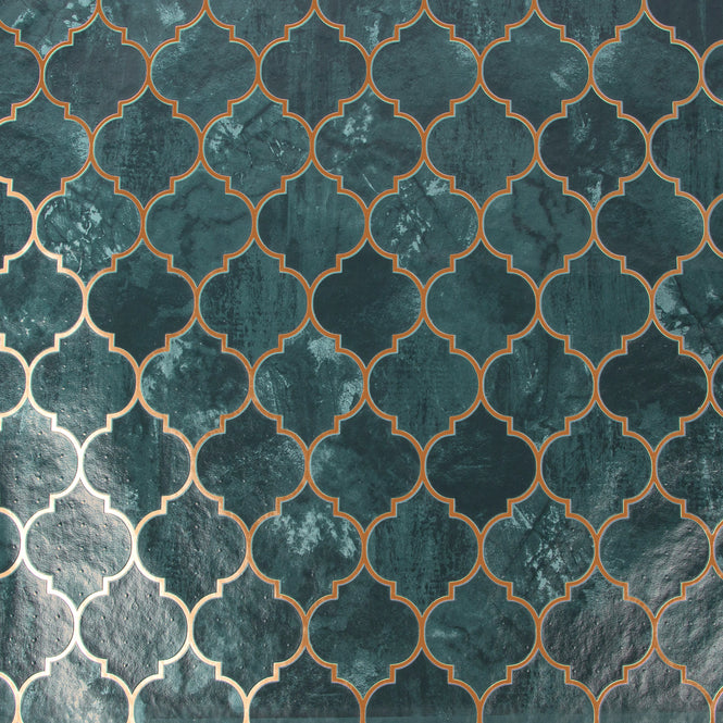 【1mサンプル】Graham & Brown / OASIS / TEGULA TEAL/COPPER 112643