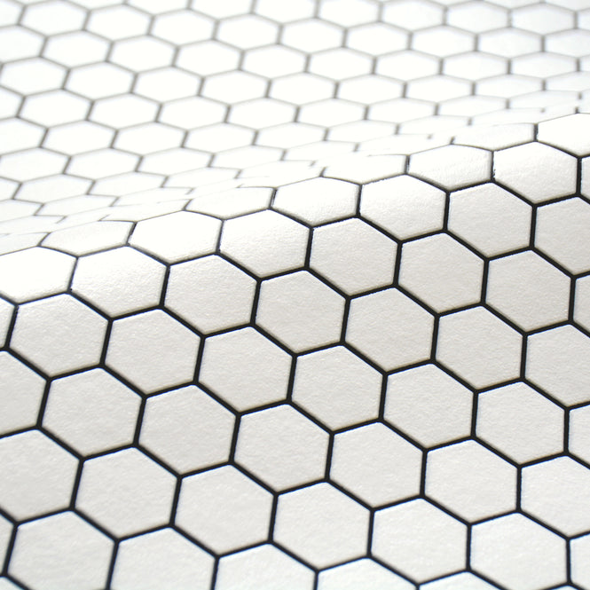 【1mサンプル】Graham & Brown / OASIS / HEXAGON LATTICE WHITE 112650