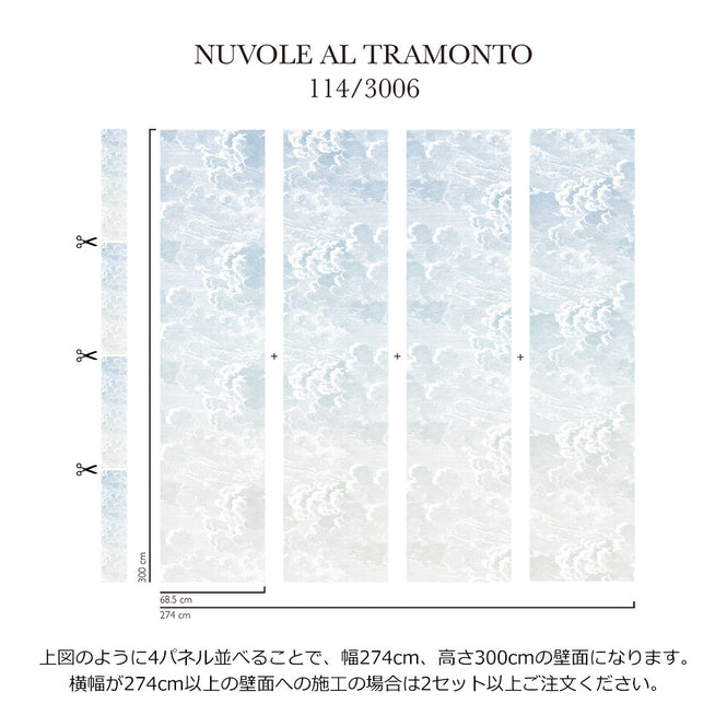 Cole&son / FORNASETTI 2018 NUVOLE AL TRAMONTO 114/3006【4パネル1セット】