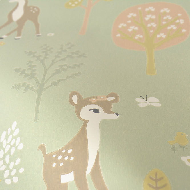 【限定数】【切売m単位】Majvillan / Golden woods dusty green / 125-02
