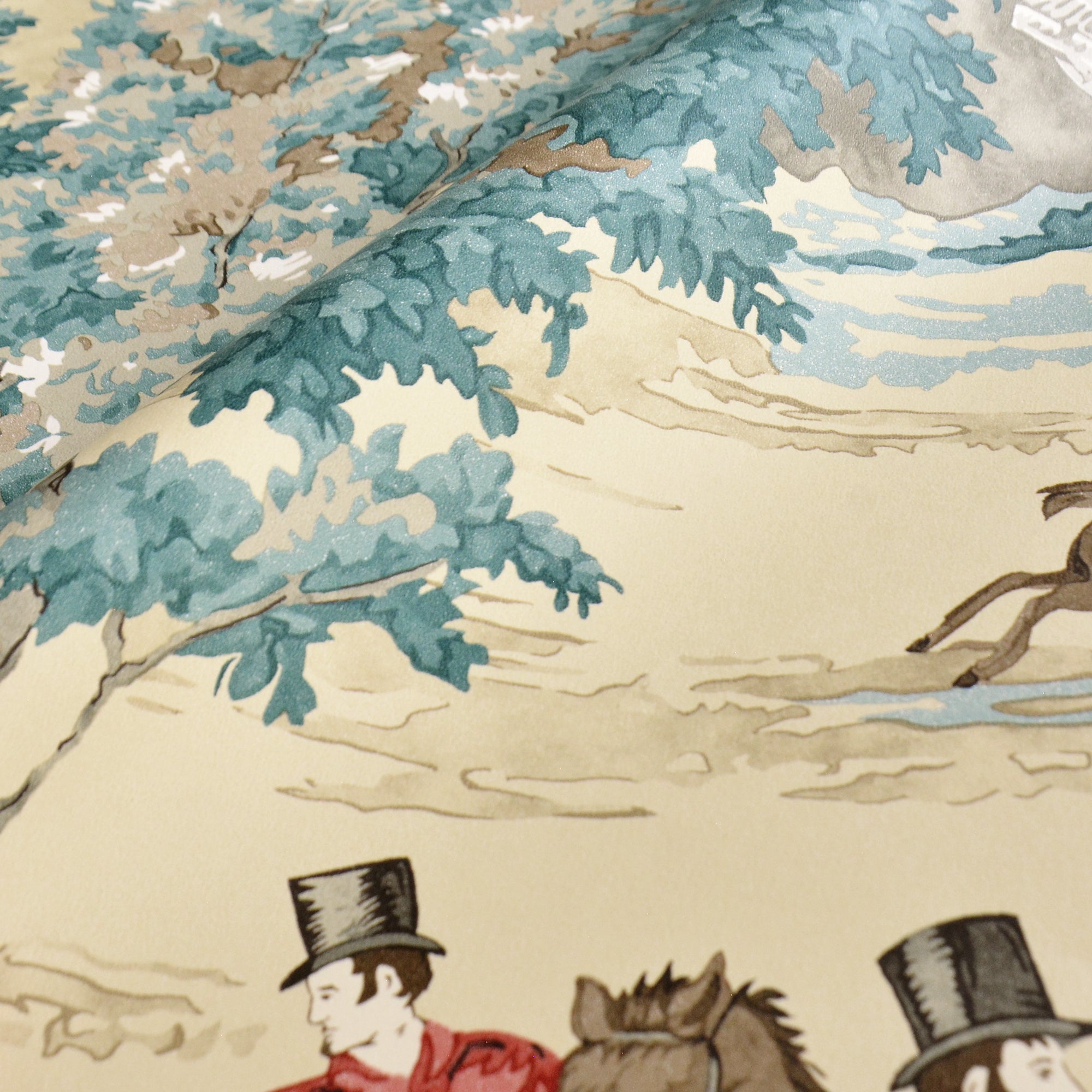 Sanderson / ONE SIXTY WALLPAPER COLLECTION / Tally Ho Teal / Ruby