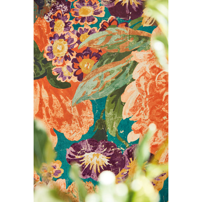 Sanderson / ONE SIXTY WALLPAPER COLLECTION / Very Rose And Peony Kinghfisher / Rowan Berry 217027