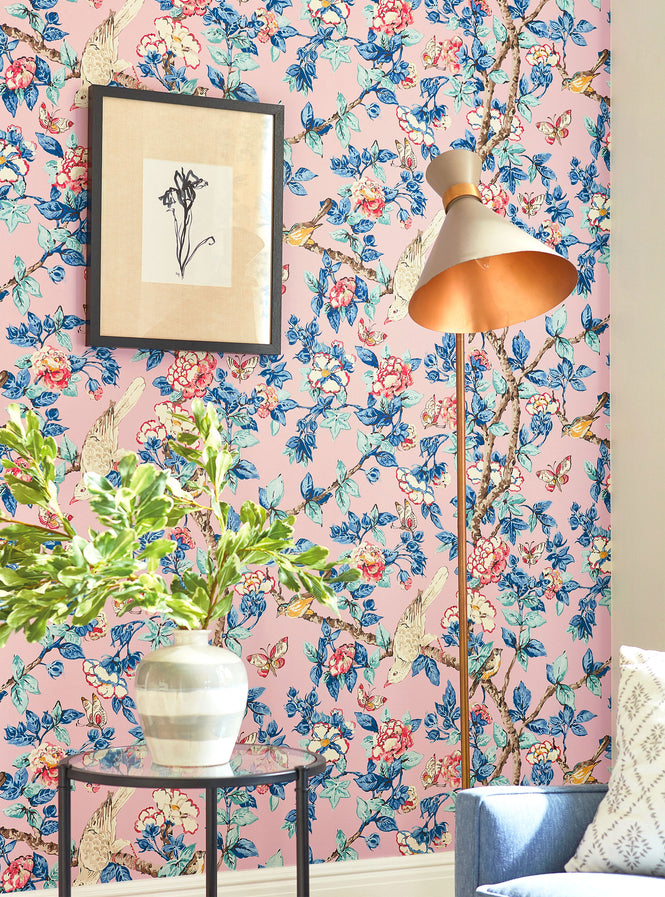 Sanderson / ONE SIXTY WALLPAPER COLLECTION / Caverley Rose / French Blue 217035