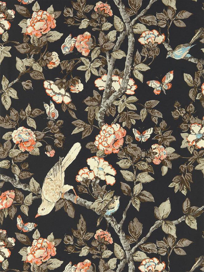 Sanderson / ONE SIXTY WALLPAPER COLLECTION / Caverley Indigo Blue / Rowan Berry 217037