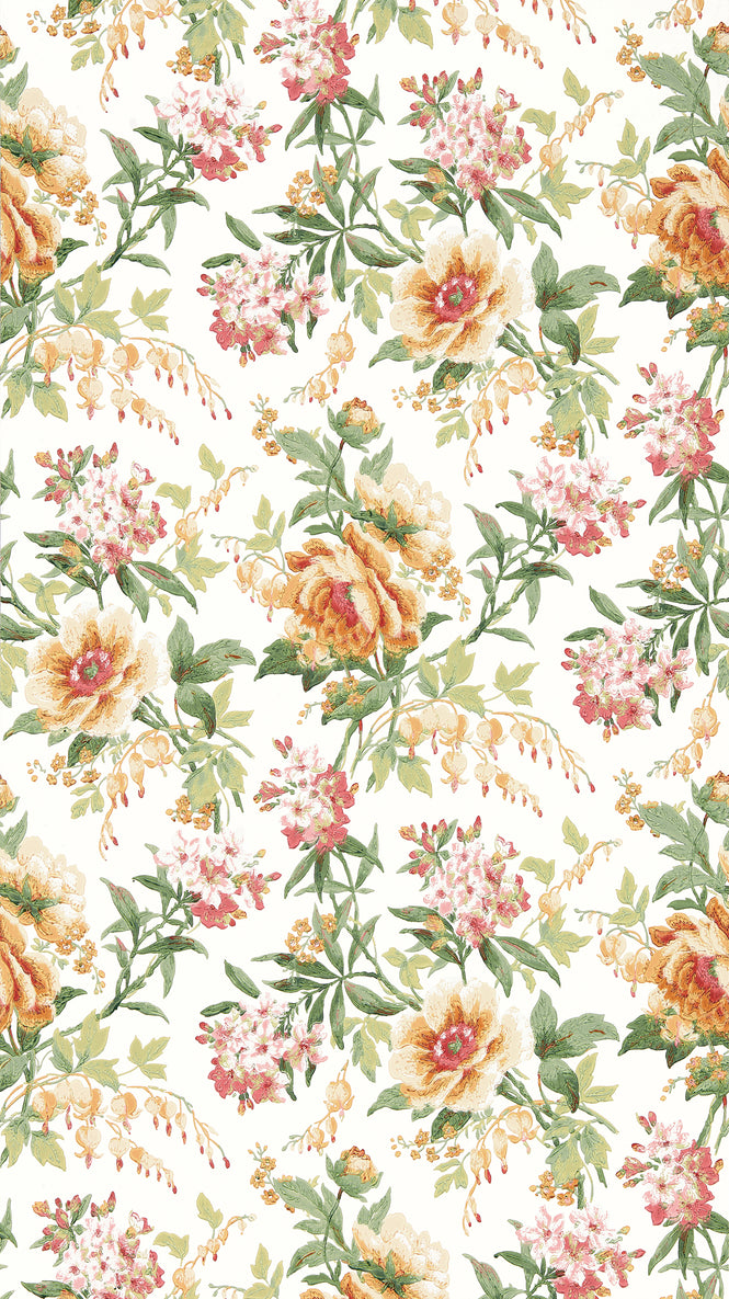 Sanderson / ONE SIXTY WALLPAPER COLLECTION / Olivia Botanival Green / Orange 217038
