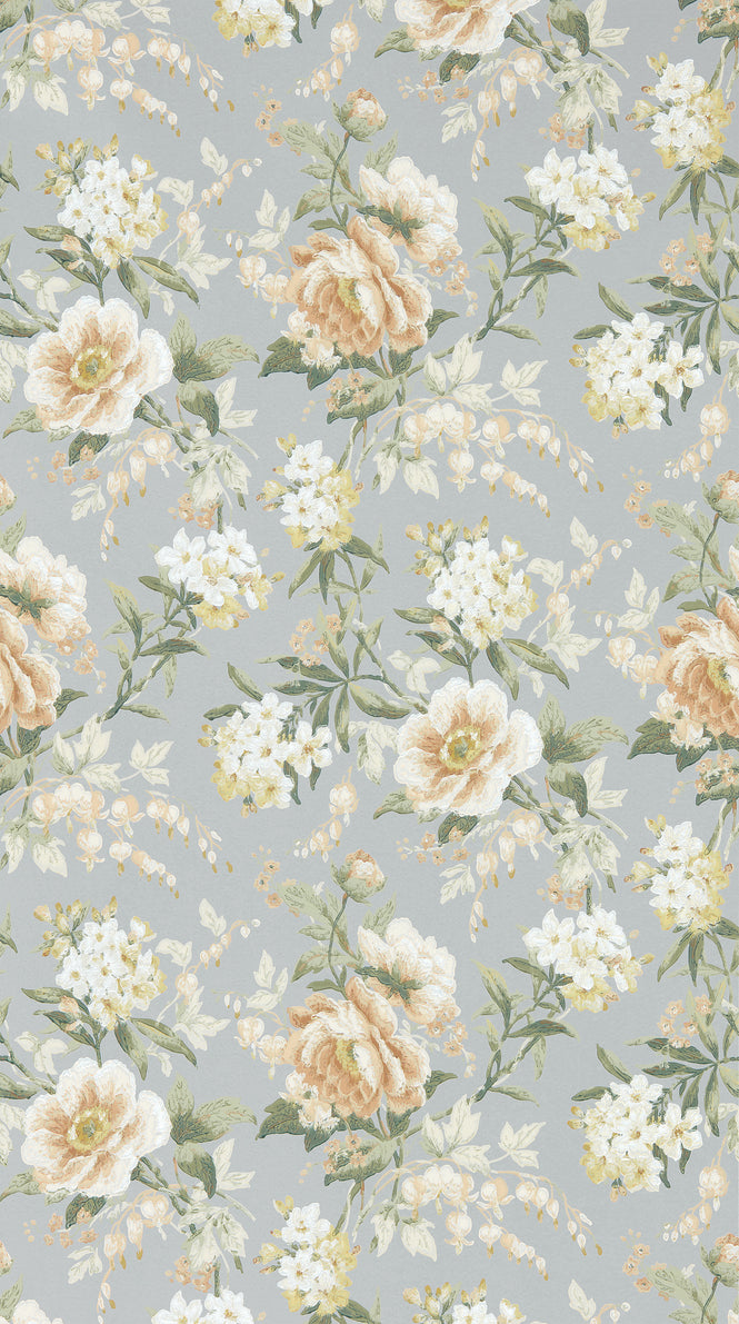 Sanderson / ONE SIXTY WALLPAPER COLLECTION / Olivia Sky Mist / Tan 217039