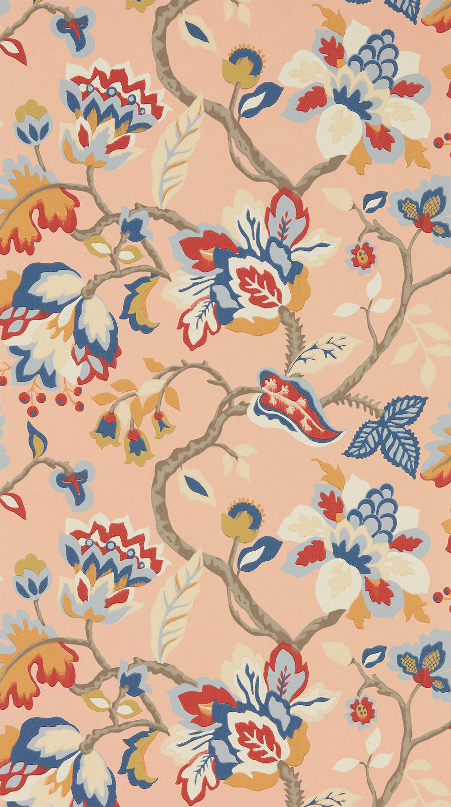 Sanderson / ONE SIXTY WALLPAPER COLLECTION / Amanpuri Salmon / Dove Blue 217043
