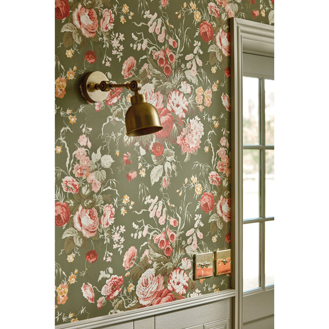 Sanderson / ONE SIXTY WALLPAPER COLLECTION / Stapleton Park Olive / Bengal Red 217046