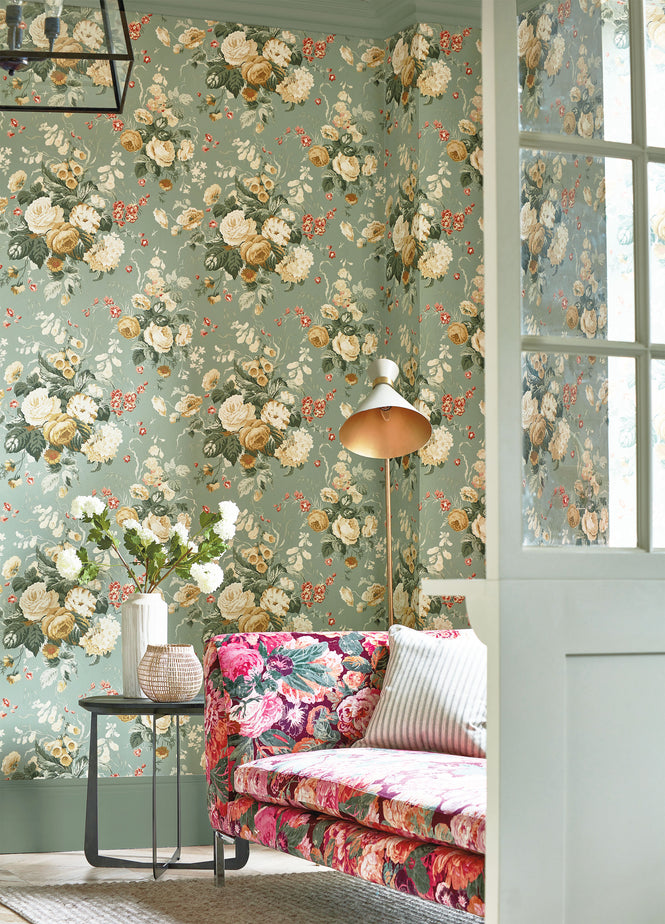 Sanderson / ONE SIXTY WALLPAPER COLLECTION / Stapleton Park Sage / Honey 217047