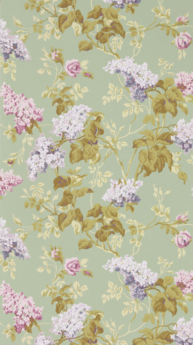 Sanderson / ONE SIXTY WALLPAPER COLLECTION / Sommerville Mint / Plum 217049