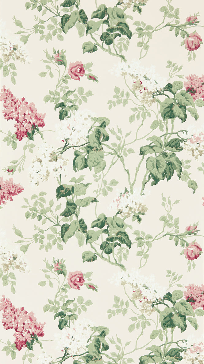 Sanderson / ONE SIXTY WALLPAPER COLLECTION / Sommerville Blush / Grey Birch 217050