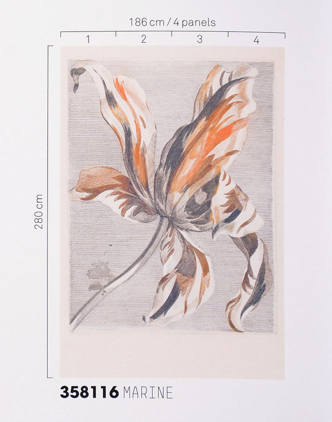 Eijffinger / MASTERPIECE / TULIP TEYLER(MARINE) / 358116【4パネル1セット】