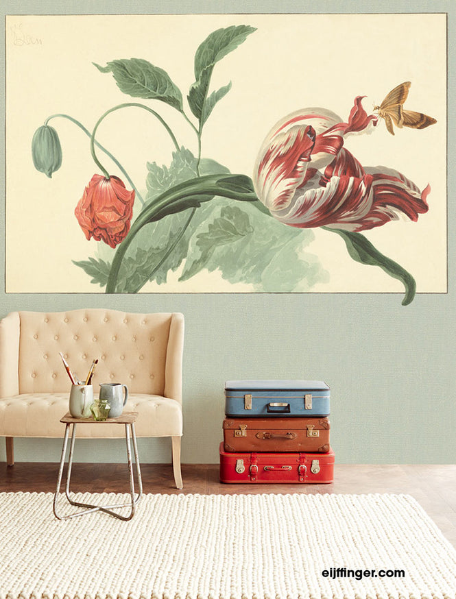 Eijffinger / MASTERPIECE / TULIP AND POPPY(SAGE) / 358119【6パネル1セット】