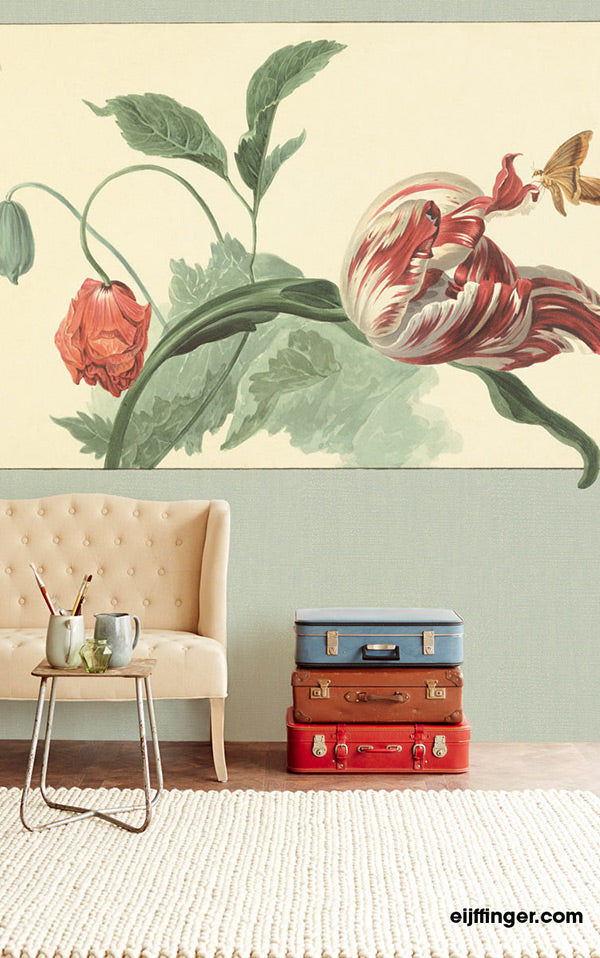 Eijffinger / MASTERPIECE / TULIP AND POPPY(SAGE) / 358119【6パネル1セット】