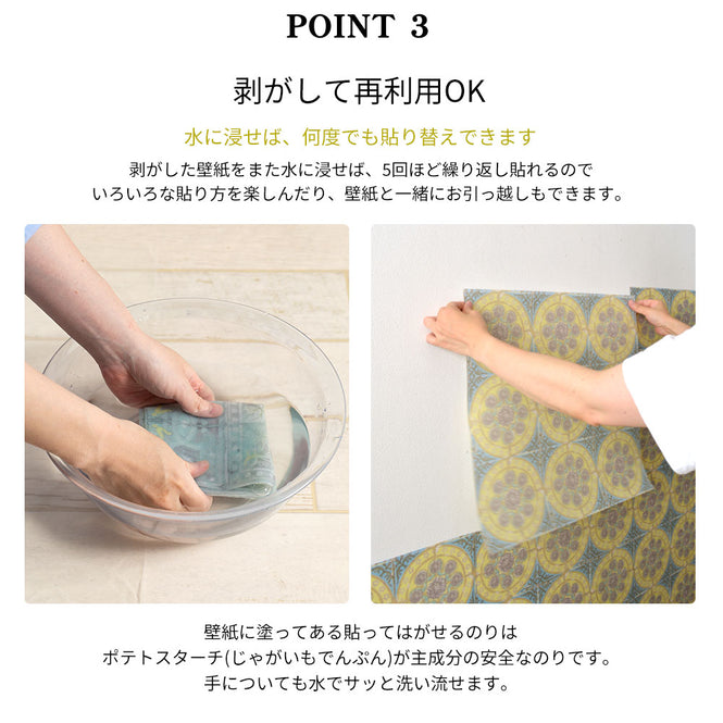 はがせる 壁紙 【Hattan Pattern】Louise Body / Patchwork Pink HLBY-08(6枚セット)