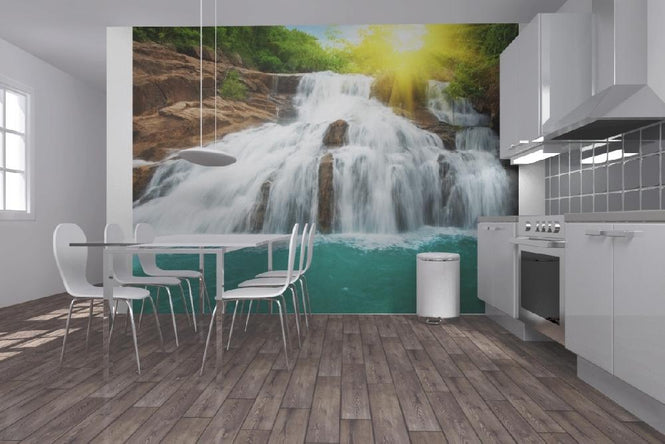 PHOTOWALL / Waterfall in Rain Forest and Sunlight (e19134)