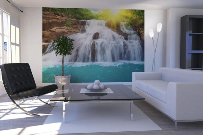 PHOTOWALL / Waterfall in Rain Forest and Sunlight (e19134)