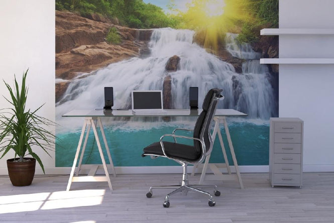 PHOTOWALL / Waterfall in Rain Forest and Sunlight (e19134)