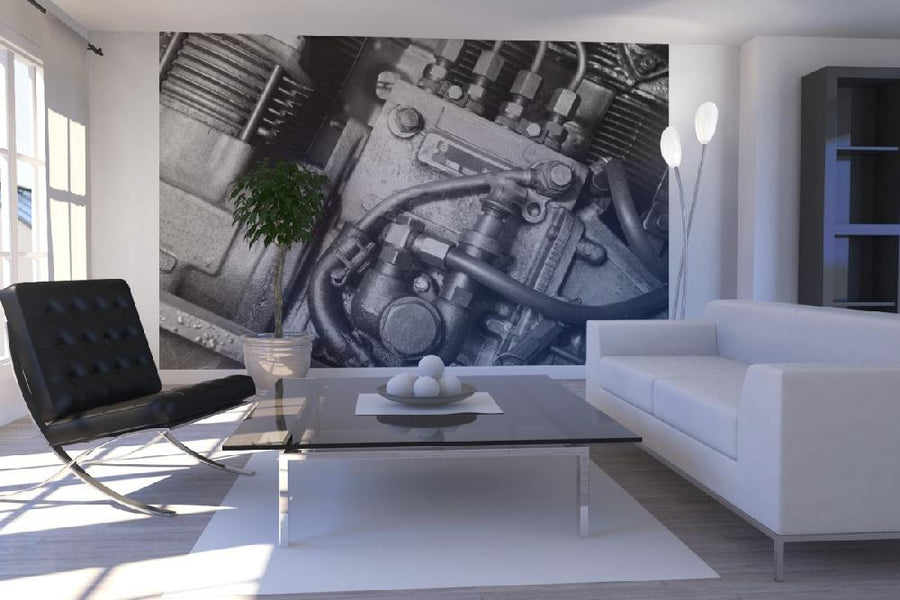 PHOTOWALL / Car Engine - Monochrome (e19184)