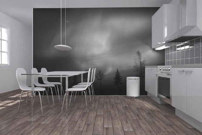 PHOTOWALL / Nordic Lights - b/w (e1961)