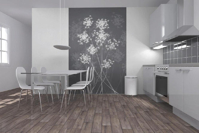 PHOTOWALL / Dandelions - Grey (e6293)