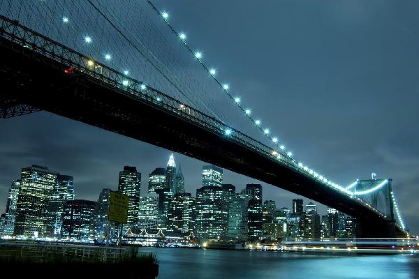 PHOTOWALL / Brooklyn Bridge at Night (e9015)