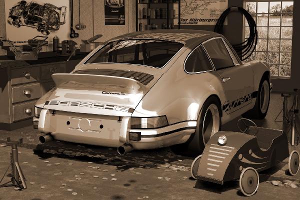 PHOTOWALL / Porsche 911 - Sepia (e12066)