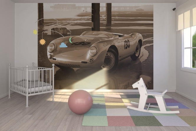 PHOTOWALL / James Deans Porsche - Sepia (e12075)