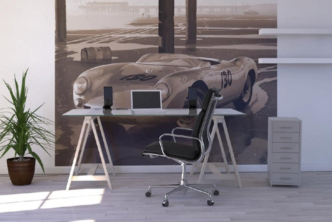 PHOTOWALL / James Deans Porsche - Sepia (e12075)