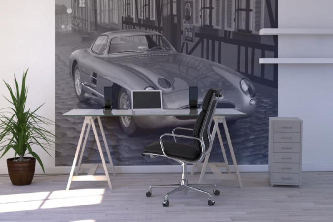 PHOTOWALL / Mercedes 300 SLR - b/w (e12080)
