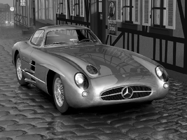 PHOTOWALL / Mercedes 300 SLR - b/w (e12080)