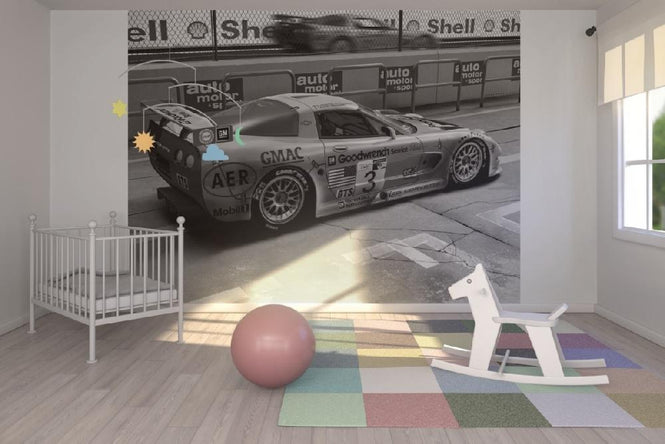 PHOTOWALL / Corvette In Pit Lane - b/w (e12083)