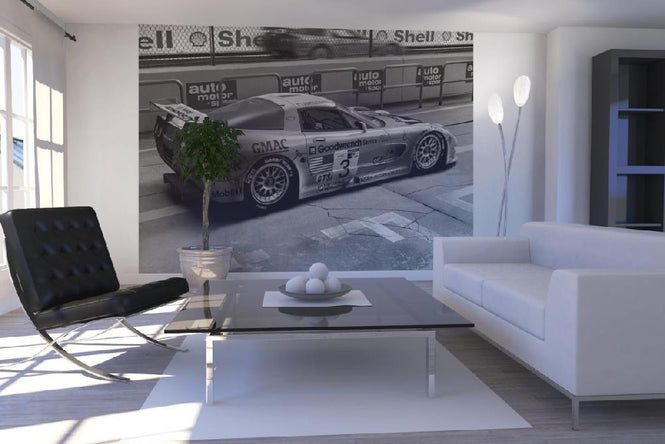 PHOTOWALL / Corvette In Pit Lane - b/w (e12083)