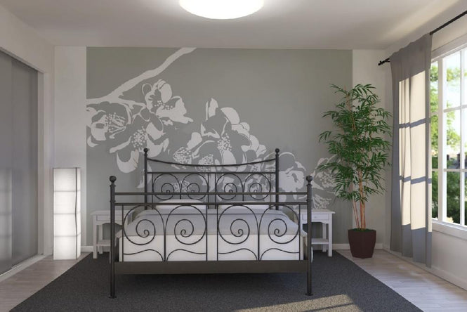 PHOTOWALL / Flora - Light Grey (e19011)