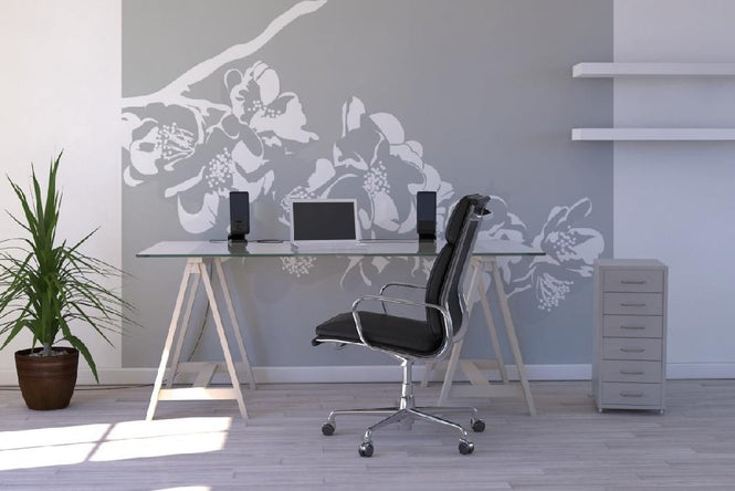 PHOTOWALL / Flora - Light Grey (e19011)