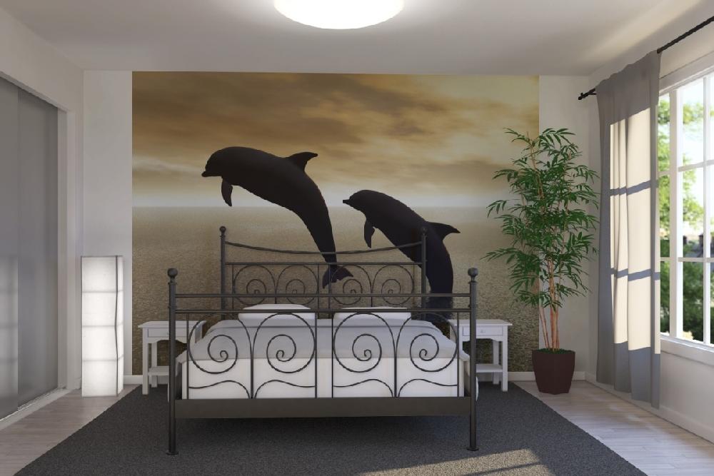 PHOTOWALL / Dolphin Silhouettes (e10064) | 輸入壁紙専門店 WALPA