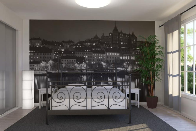 PHOTOWALL / Lights in Stockholm - b/w (e1499)